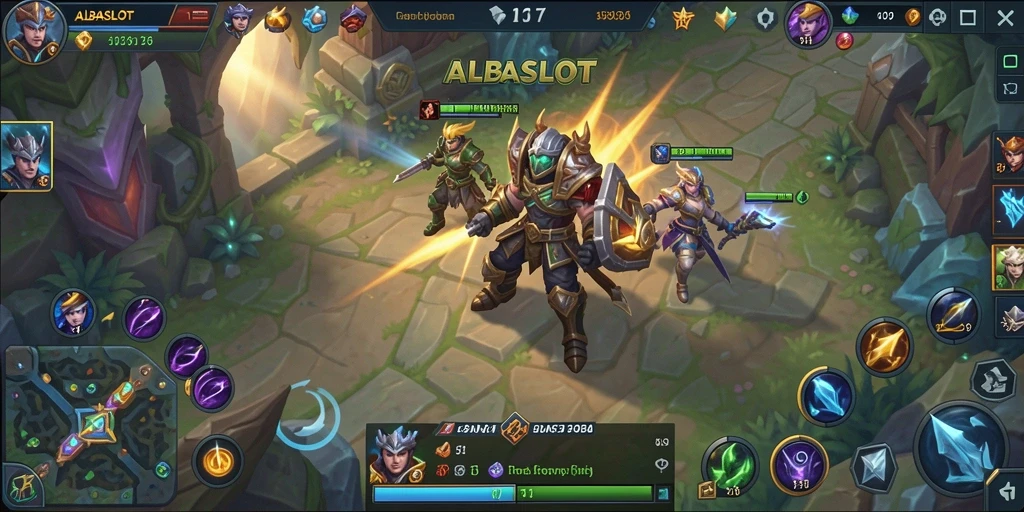 Tampilan gameplay menarik dengan pertarungan dinamis di ALBASLOT.