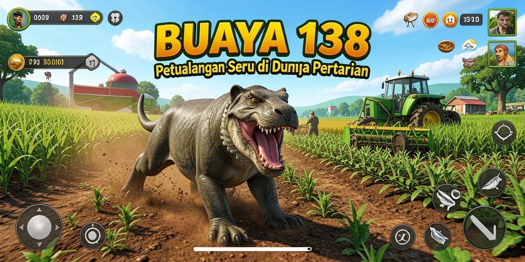 Screenshot gameplay BUAYA138 menunjukkan aktivitas bertani yang seru.