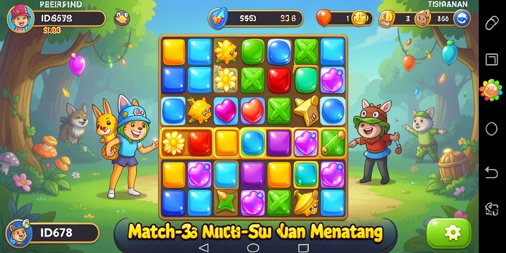 Gameplay seru dan penuh warna dari ID678 dalam genre Match-3.