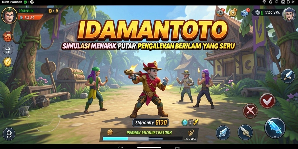 Screenshot gameplay menunjukkan interaksi karakter dalam dunia simulasi.