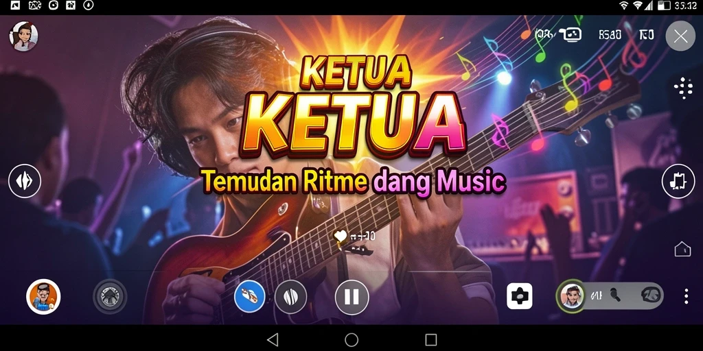 Tampilan gameplay menarik dengan berbagai pilihan alat musik.