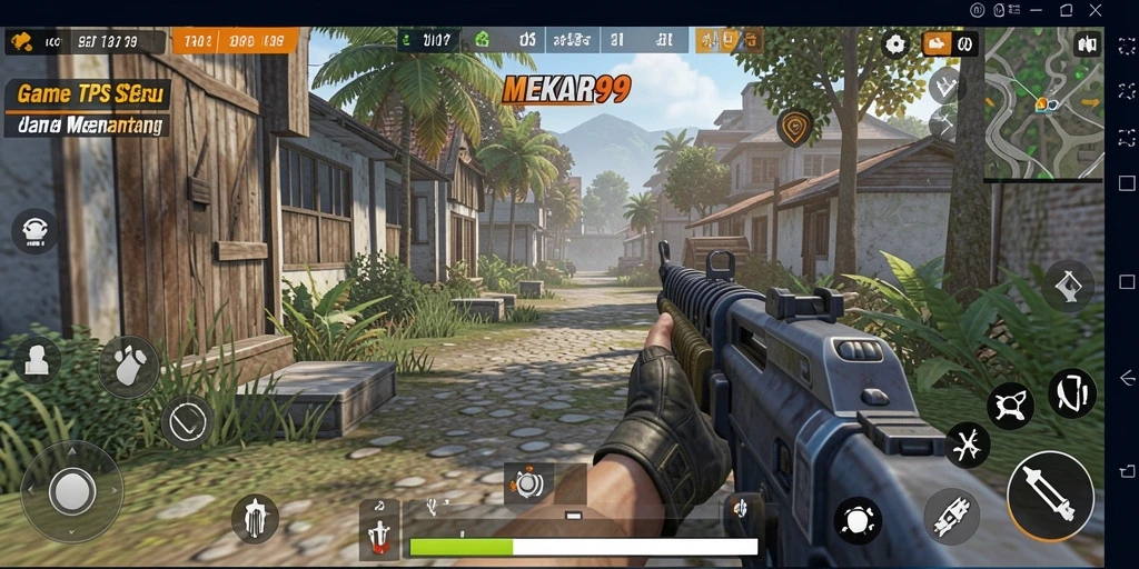Tampilan gameplay MEKAR99 yang dinamis dan menegangkan.