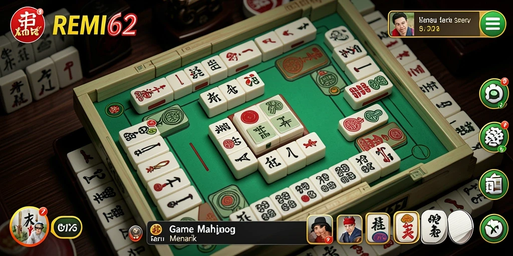 Tampilan gameplay Mahjong yang memukau dan penuh strategi.