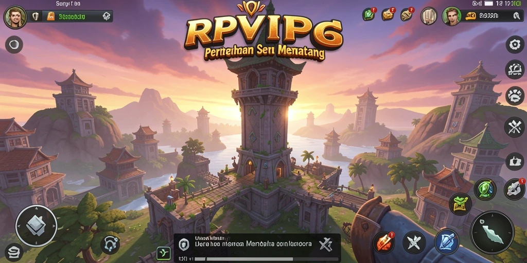 Tangkapan layar RPVIP6 yang menunjukkan aksi pertahanan menara yang intens.
