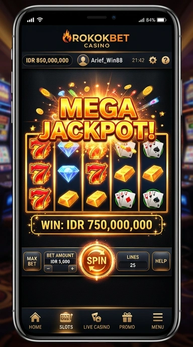 Screenshot kategori aplikasi yang tersedia di Rokokbet.