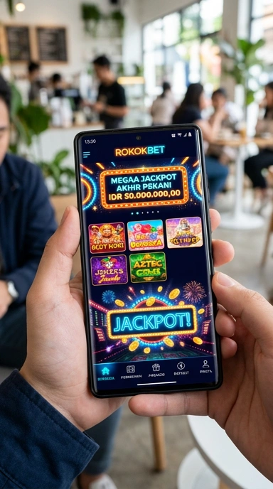 Pengguna menikmati pengalaman unduh aplikasi di Rokokbet.